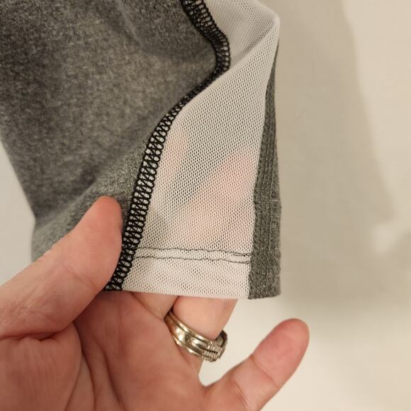 SO Black Grey Athletic Athleisure Fitness Leggings Mesh Accent Panel Womens M - Picture 5 of 8